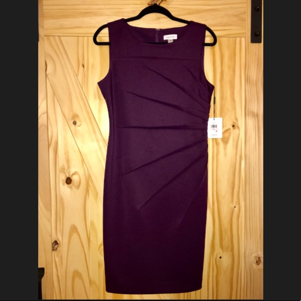 NWT Calvin Klein Sheath Dress Size 10 Color Purple